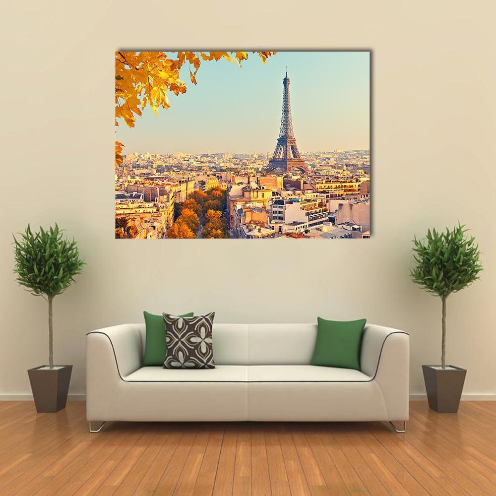 Eiffel Tower In Paris Canvas Wall Art-1 Piece-Gallery Wrap-48" x 32"-Tiaracle