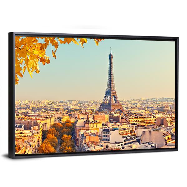 Eiffel Tower In Paris Canvas Wall Art-3 Horizontal-Gallery Wrap-25" x 16"-Tiaracle