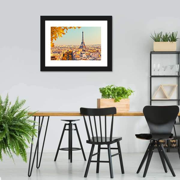 Eiffel Tower In Paris Canvas Wall Art-3 Horizontal-Gallery Wrap-25" x 16"-Tiaracle