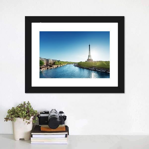 Eiffel Tower In Sunrise Panoramic Canvas Wall Art-1 Piece-36" x 12"-Tiaracle