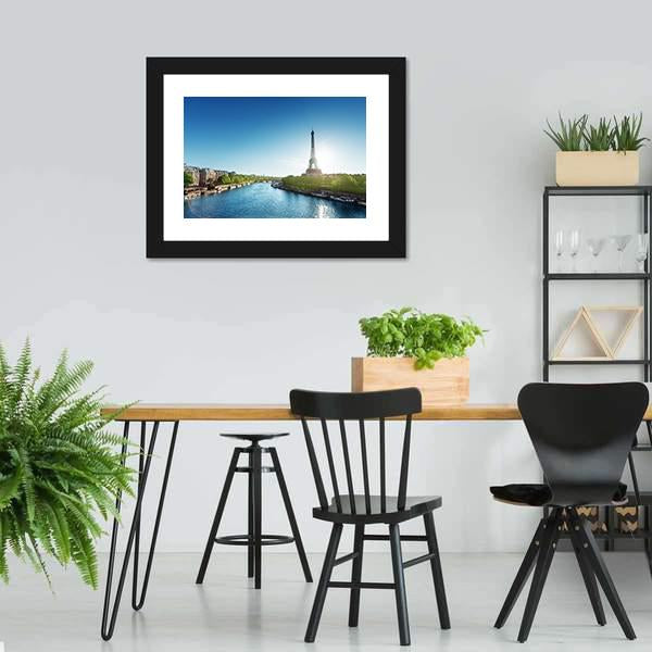 Eiffel Tower In Sunrise Panoramic Canvas Wall Art-1 Piece-36" x 12"-Tiaracle