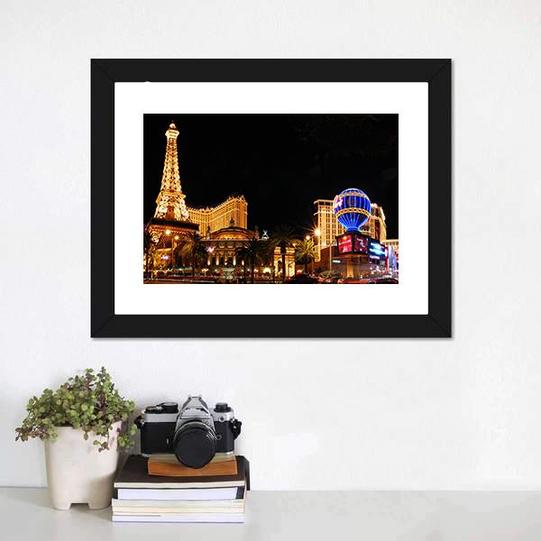 Eiffel Tower On Strip Canvas Wall Art-1 Piece-Framed Print-30" x 20"-Tiaracle