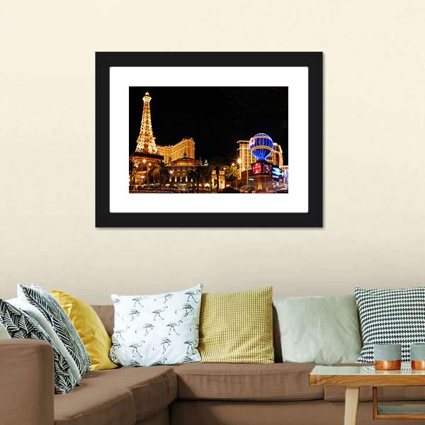 Eiffel Tower On Strip Canvas Wall Art-3 Horizontal-Gallery Wrap-25" x 16"-Tiaracle