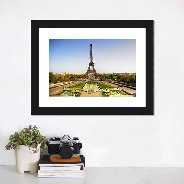 Eiffel Tower Paris Canvas Wall Art-5 Horizontal-Gallery Wrap-22" x 12"-Tiaracle