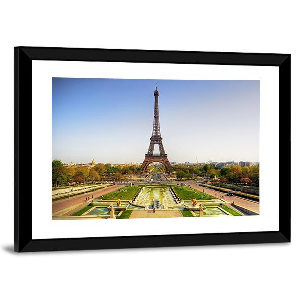 Eiffel Tower Paris Canvas Wall Art-3 Horizontal-Gallery Wrap-25" x 16"-Tiaracle