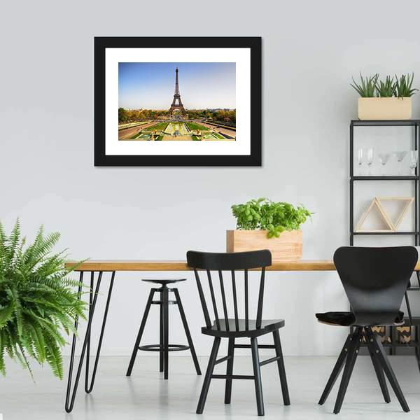 Eiffel Tower Paris Canvas Wall Art-5 Horizontal-Gallery Wrap-22" x 12"-Tiaracle