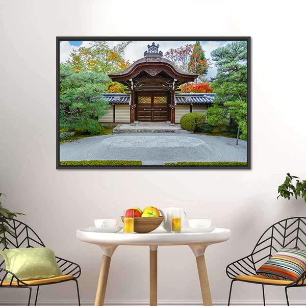 Eikando Zenrin-ji Temple Canvas Wall Art-1 Piece-Floating Frame-36" x 24"-Tiaracle