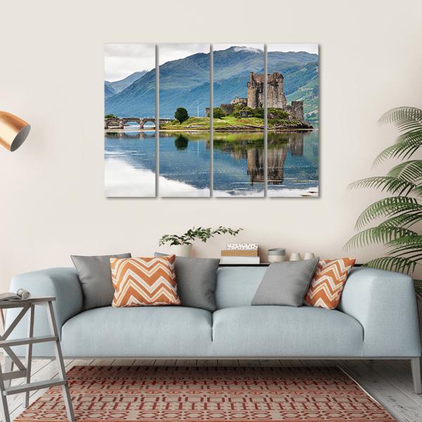 Eilean Donan Castle Canvas Wall Art-4 Horizontal-Gallery Wrap-34" x 24"-Tiaracle