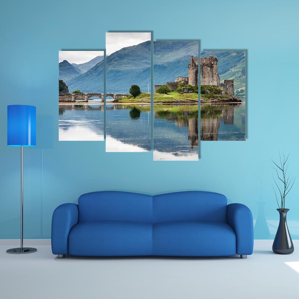 Eilean Donan Castle Canvas Wall Art-4 Pop-Gallery Wrap-50" x 32"-Tiaracle