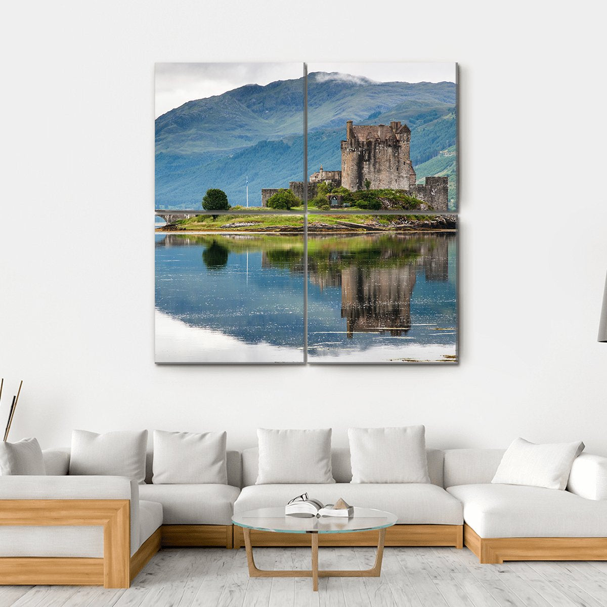 Eilean Donan Castle Canvas Wall Art-4 Square-Gallery Wrap-17" x 17"-Tiaracle