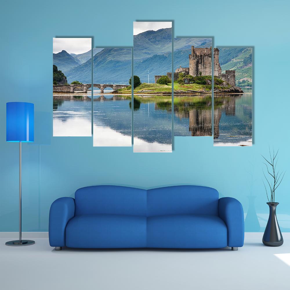 Eilean Donan Castle Canvas Wall Art-5 Pop-Gallery Wrap-47" x 32"-Tiaracle