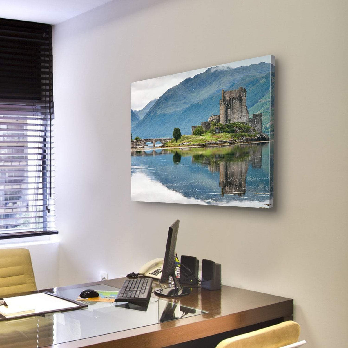 Eilean Donan Castle Canvas Wall Art-3 Horizontal-Gallery Wrap-25" x 16"-Tiaracle