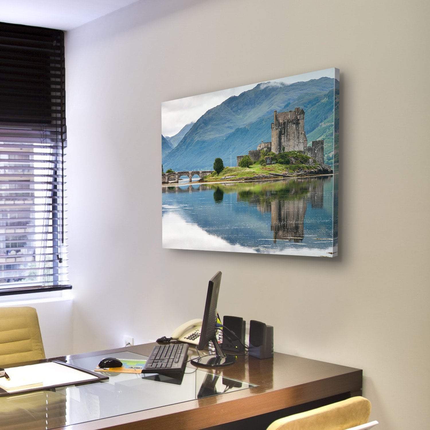 Eilean Donan Castle Canvas Wall Art-3 Horizontal-Gallery Wrap-25" x 16"-Tiaracle