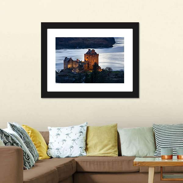 Eilean Donan Castle Scotland Canvas Wall Art-1 Piece-Framed Print-30" x 20"-Tiaracle