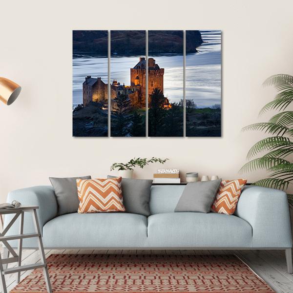 Eilean Donan Castle Scotland Canvas Wall Art-4 Horizontal-Gallery Wrap-34" x 24"-Tiaracle