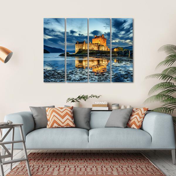 Eilean Donan Castle UK Canvas Wall Art-4 Horizontal-Gallery Wrap-34" x 24"-Tiaracle