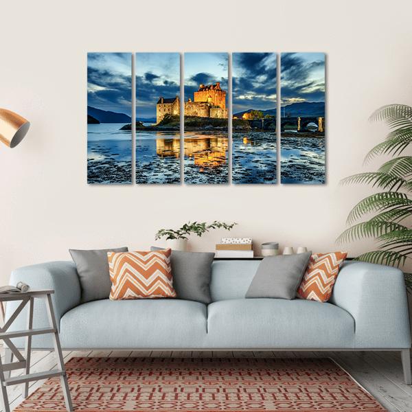 Eilean Donan Castle UK Canvas Wall Art-5 Horizontal-Gallery Wrap-22" x 12"-Tiaracle