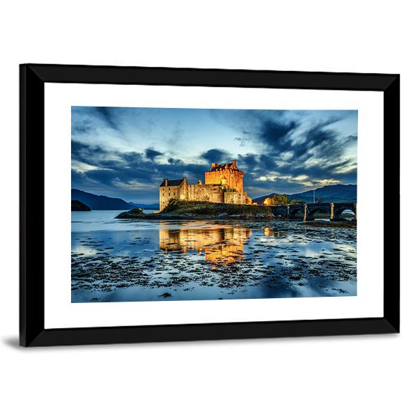 Eilean Donan Castle UK Canvas Wall Art-3 Horizontal-Gallery Wrap-25" x 16"-Tiaracle