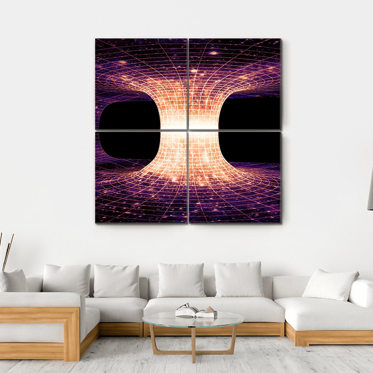 Einstein-Rosen Bridge Canvas Wall Art-4 Square-Gallery Wrap-17" x 17"-Tiaracle