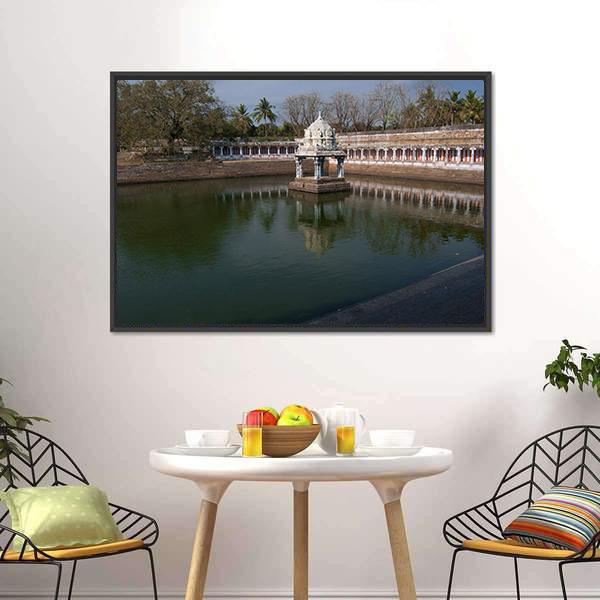Ekambareswarar Temple Kanchipuram Canvas Wall Art-1 Piece-Floating Frame-24" x 16"-Tiaracle