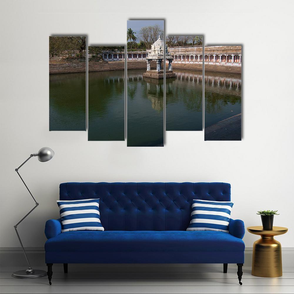 Ekambareswarar Temple Kanchipuram Canvas Wall Art-5 Pop-Gallery Wrap-47" x 32"-Tiaracle