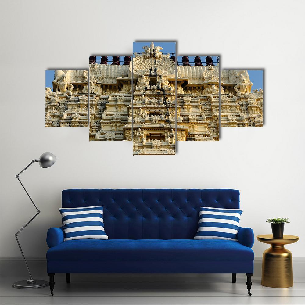 Ekambareswarar Temple Canvas Wall Art-5 Star-Gallery Wrap-62" x 32"-Tiaracle
