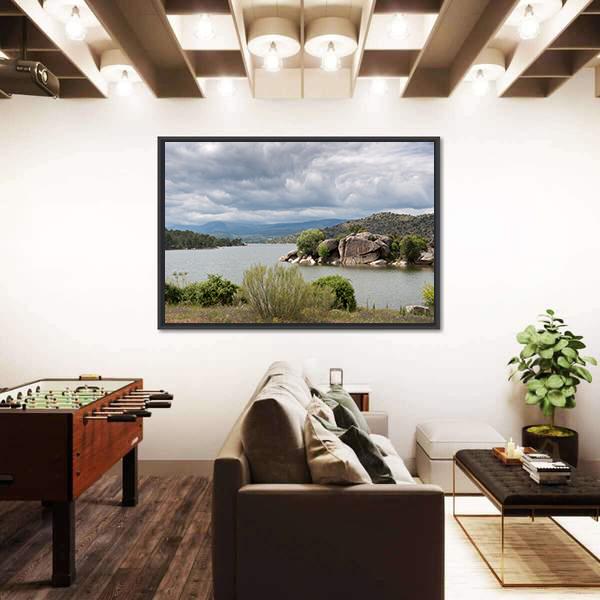 El Burguillo Reservoir Spain Canvas Wall Art-3 Horizontal-Gallery Wrap-25" x 16"-Tiaracle