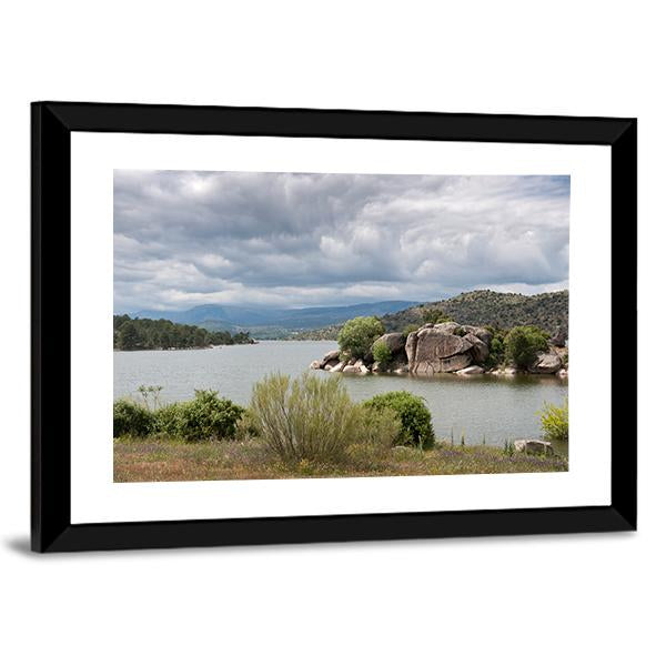 El Burguillo Reservoir Spain Canvas Wall Art-3 Horizontal-Gallery Wrap-25" x 16"-Tiaracle