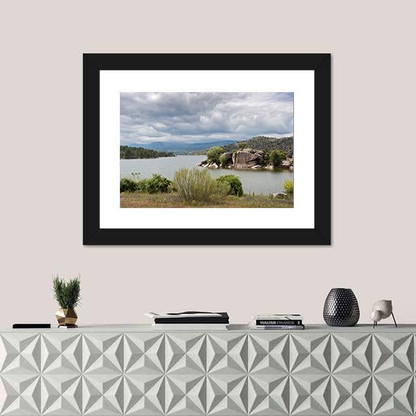 El Burguillo Reservoir Spain Canvas Wall Art-3 Horizontal-Gallery Wrap-25" x 16"-Tiaracle