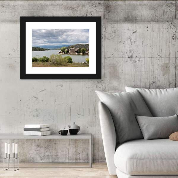 El Burguillo Reservoir Spain Canvas Wall Art-3 Horizontal-Gallery Wrap-25" x 16"-Tiaracle