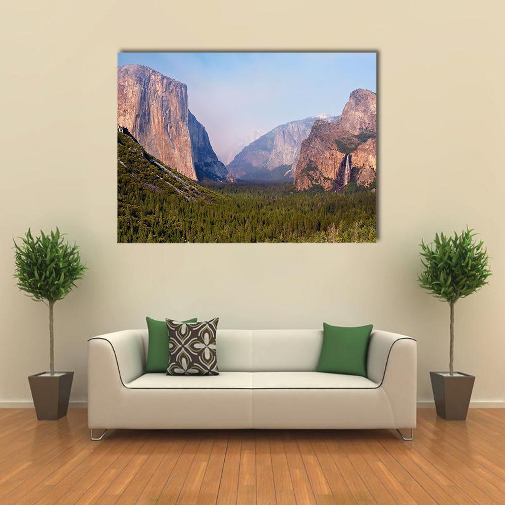 El Capitan Yosemite Valley Canvas Wall Art-1 Piece-Gallery Wrap-48" x 32"-Tiaracle