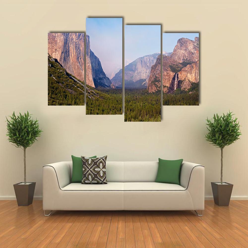 El Capitan Yosemite Valley Canvas Wall Art-4 Pop-Gallery Wrap-50" x 32"-Tiaracle
