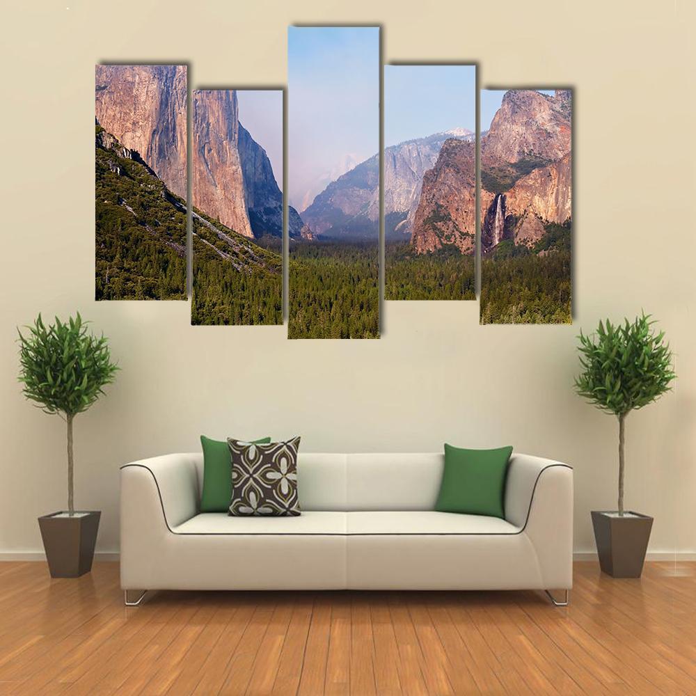 El Capitan Yosemite Valley Canvas Wall Art-5 Pop-Gallery Wrap-47" x 32"-Tiaracle