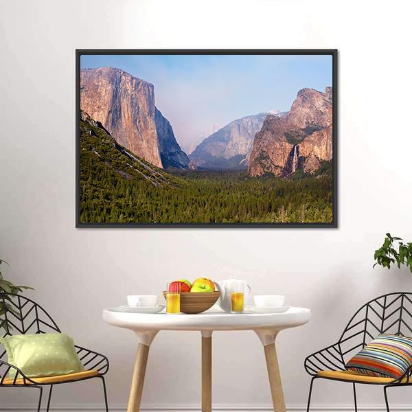 El Capitan Yosemite Valley Canvas Wall Art-1 Piece-Floating Frame-24" x 16"-Tiaracle