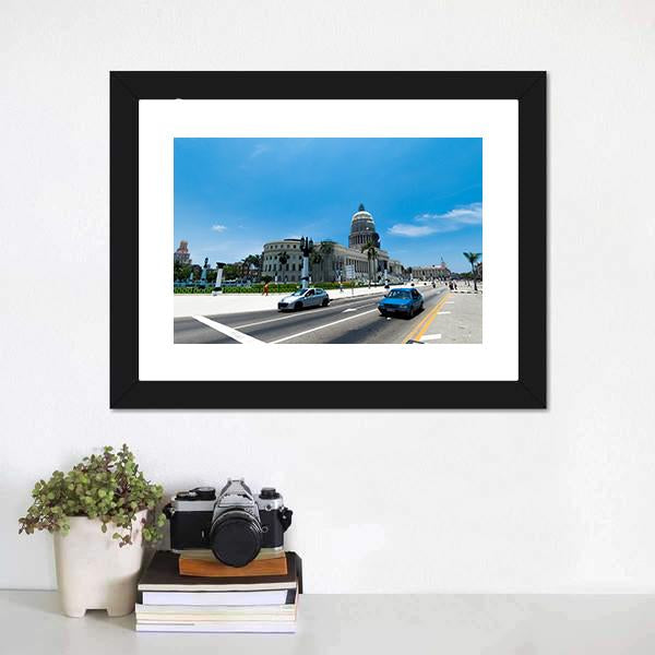 El Capitolio In Havana Panoramic Canvas Wall Art-1 Piece-36&quot; x 12&quot;-Tiaracle