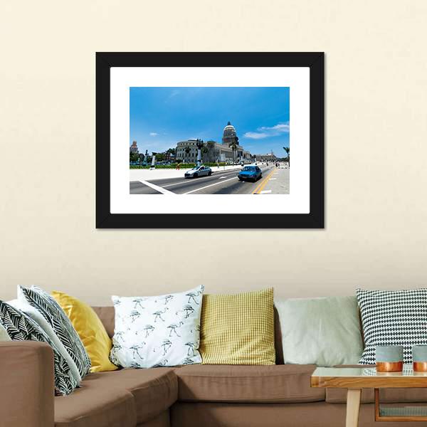El Capitolio In Havana Panoramic Canvas Wall Art-1 Piece-36" x 12"-Tiaracle
