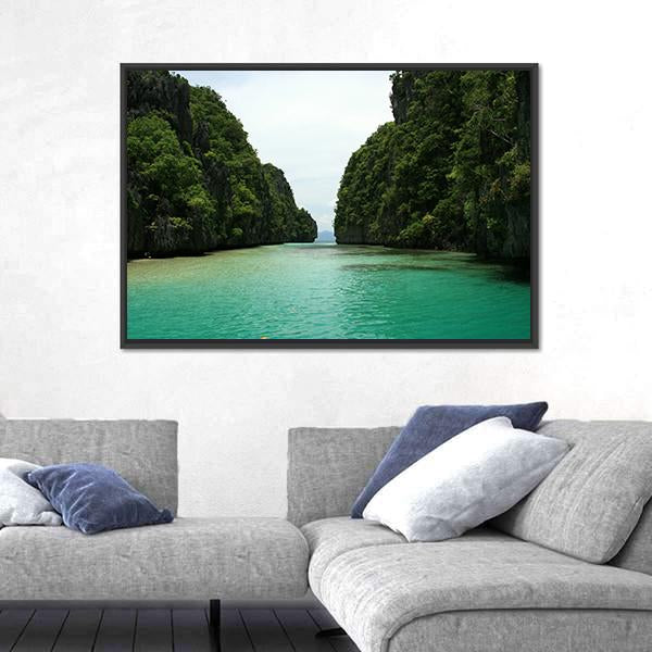 El Nido Philippines Canvas Wall Art-1 Piece-Floating Frame-24" x 16"-Tiaracle