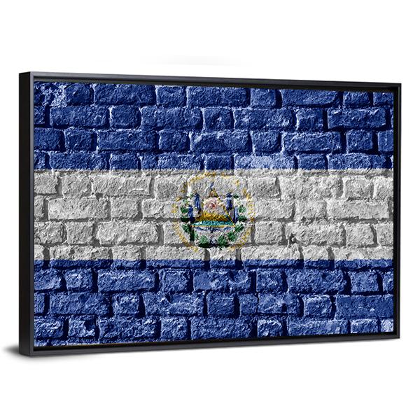 El Salvador Flag Canvas Wall Art-3 Horizontal-Gallery Wrap-25" x 16"-Tiaracle