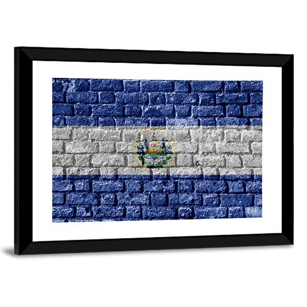El Salvador Flag Canvas Wall Art-3 Horizontal-Gallery Wrap-25" x 16"-Tiaracle