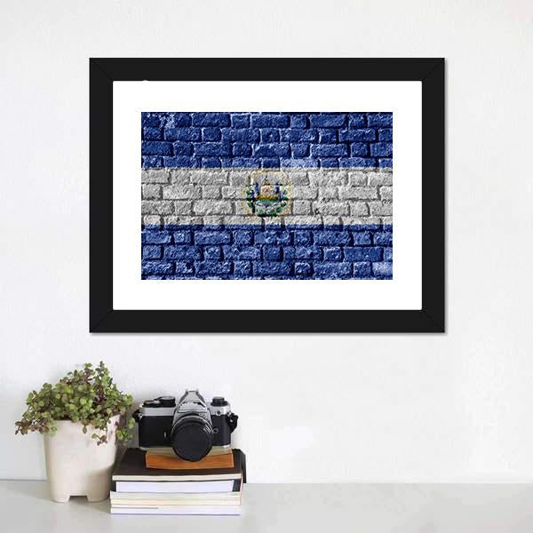 El Salvador Flag Canvas Wall Art-3 Horizontal-Gallery Wrap-25" x 16"-Tiaracle