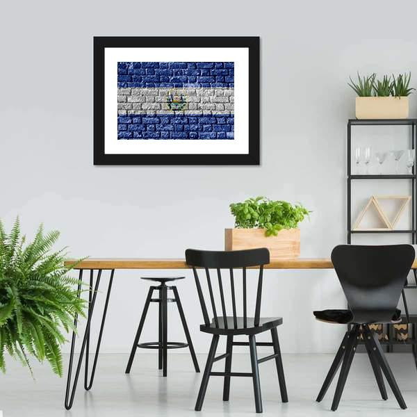 El Salvador Flag Canvas Wall Art-3 Horizontal-Gallery Wrap-25" x 16"-Tiaracle