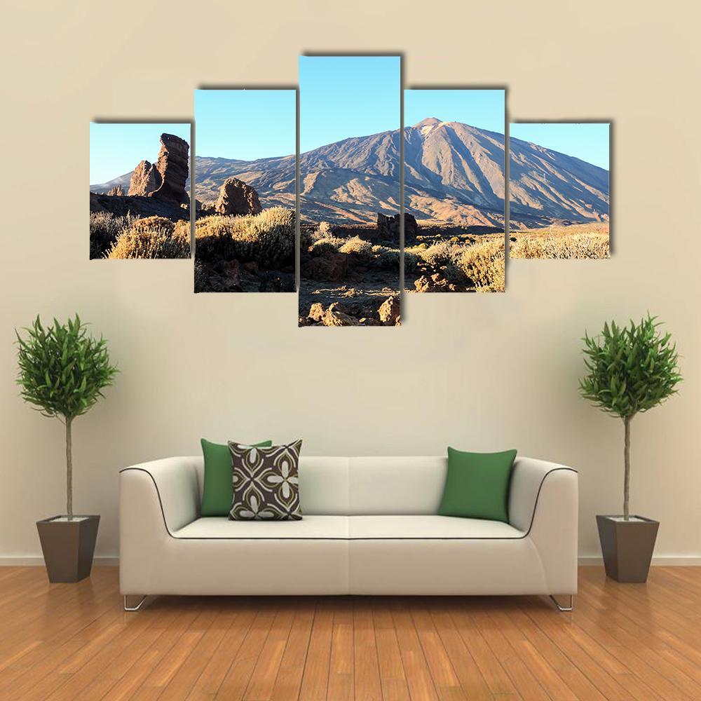 El Teide National Park Canvas Wall Art-5 Star-Gallery Wrap-62" x 32"-Tiaracle