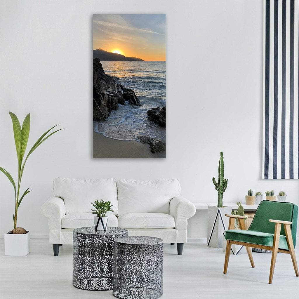 Elba Island At Sunset Vertical Canvas Wall Art-1 Vertical-Gallery Wrap-12" x 24"-Tiaracle