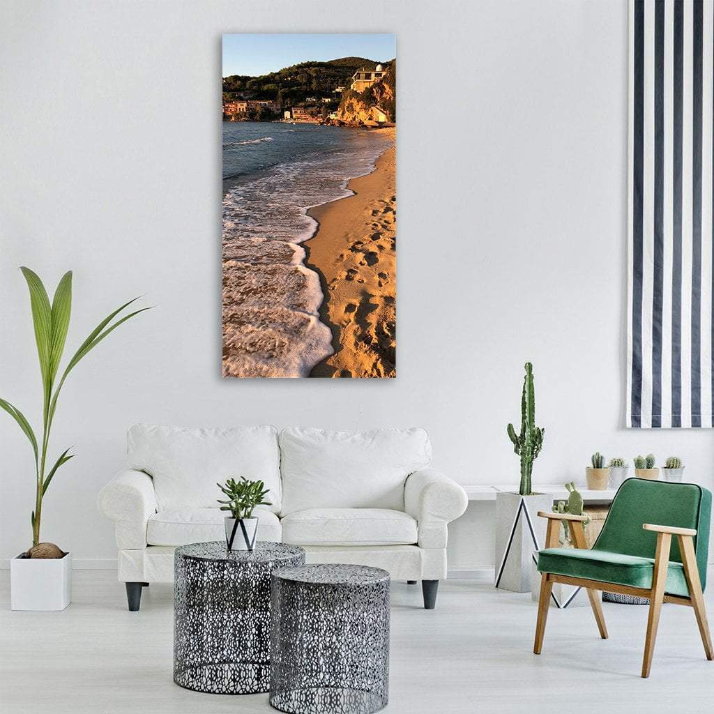 Elba Island With Sea Bay Vertical Canvas Wall Art-3 Vertical-Gallery Wrap-12" x 25"-Tiaracle