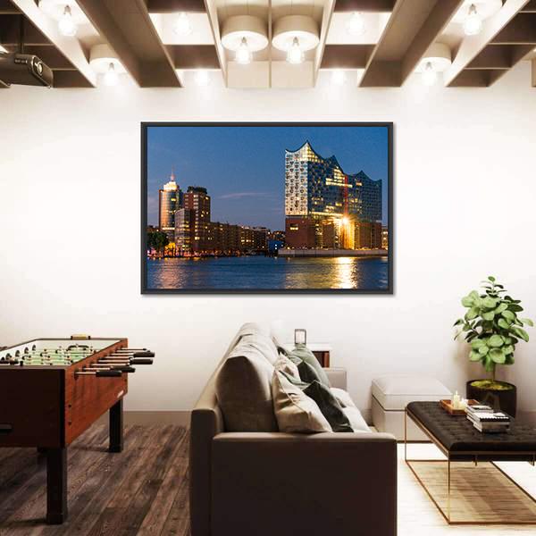 Elbe Philharmonic Hall Canvas Wall Art-3 Horizontal-Gallery Wrap-25" x 16"-Tiaracle