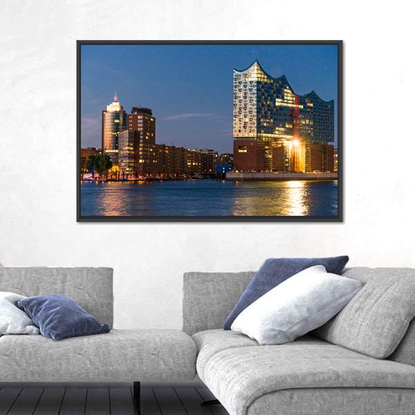 Elbe Philharmonic Hall Canvas Wall Art-3 Horizontal-Gallery Wrap-25" x 16"-Tiaracle
