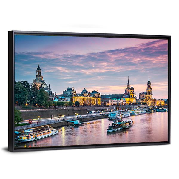 Elbe River Dresden Canvas Wall Art-5 Horizontal-Gallery Wrap-22" x 12"-Tiaracle