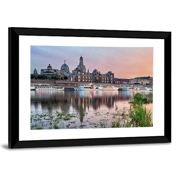 Elbe River In Dresden Panoramic Canvas Wall Art-1 Piece-36" x 12"-Tiaracle