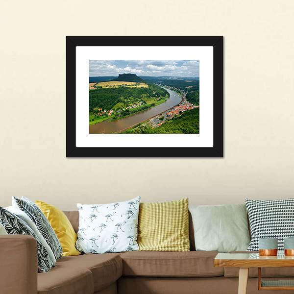 Elbe River In Germany Canvas Wall Art-1 Piece-Framed Print-20" x 16"-Tiaracle