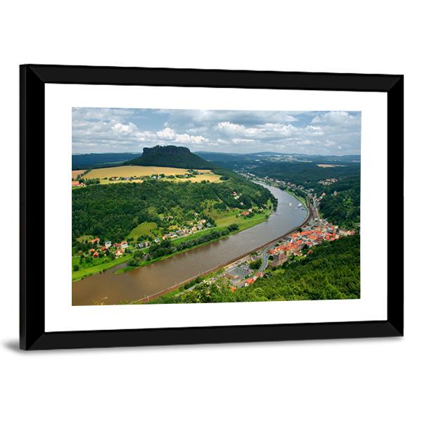Elbe River In Germany Canvas Wall Art-5 Horizontal-Gallery Wrap-22" x 12"-Tiaracle